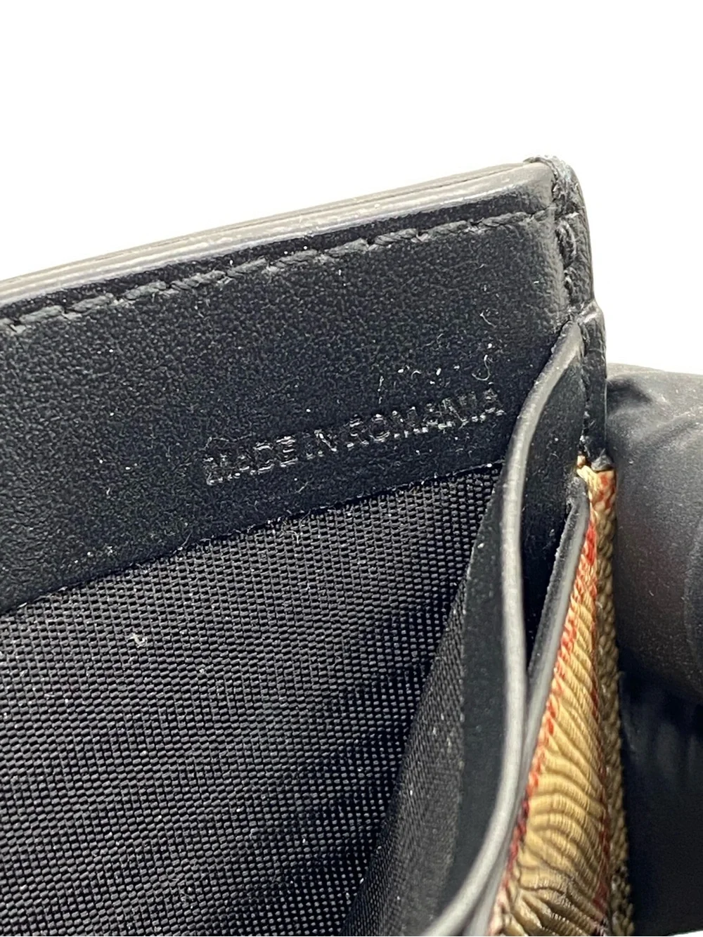 Burberry Black & Beige Vintage Check Card Holder